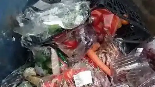 Çöpten taze meyve sebze çıktı