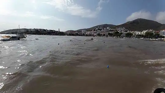 Datça'da fırtınaya dayanamayan bir tekne battı