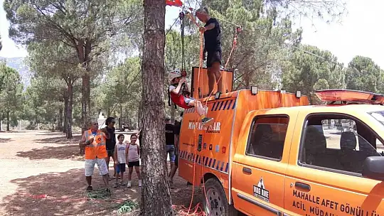 Datça'da kurtarma tahliye eğitimi verildi