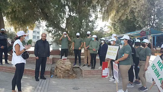 Datça'da öğrenciler sağlık için yürüdü