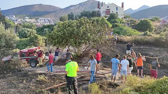 Datça'daki makilik yangını büyümeden söndürüldü