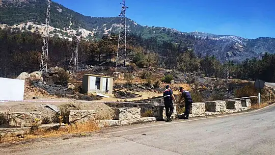 Datça yangınının çıktığı trafoda inceleme