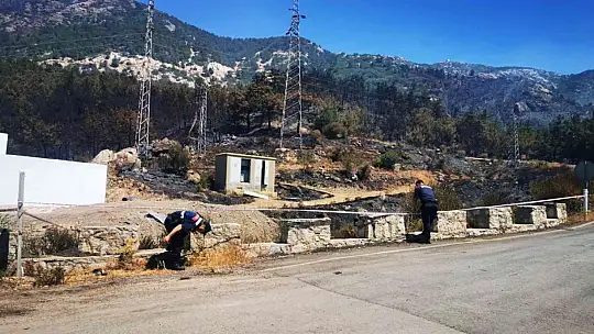 Datça yangınının çıktığı trafoda inceleme