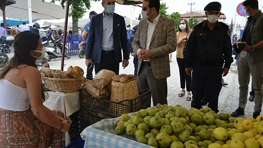 Kaymakam Fırat, semt pazarında alınan tedbirleri yerinde gördü