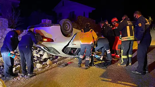 Fethiye'de takla atan otomobilin sürücüsü yaralandı