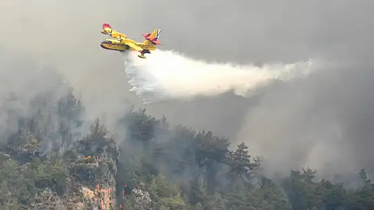 İspanyol yangın söndürme uçakları Köyceğiz'e müdahale ediyor
