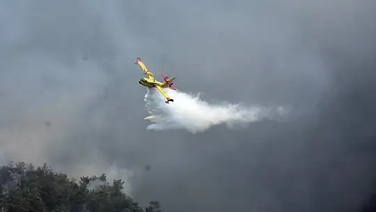 İspanyol yangın söndürme uçakları Köyceğiz'e müdahale ediyor
