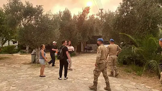 Jandarma ekipleri Datça'daki orman yangını için topyekün seferber oldu