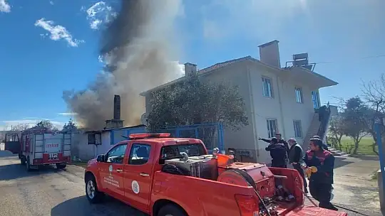 Kalorifer kazanından çıkan yangın itfaiye tarafından söndürüldü