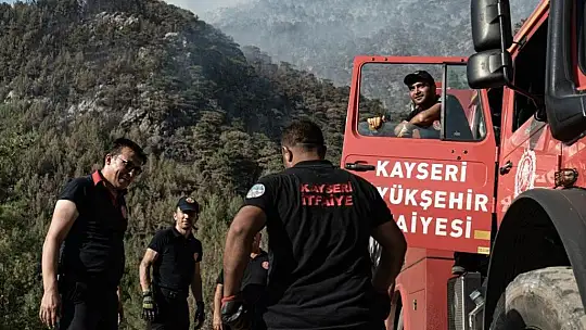 Kayseri itfaiyesi Muğla'da termik santrali koruyor