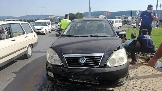 Kaza yapan sürücü şoka girdi