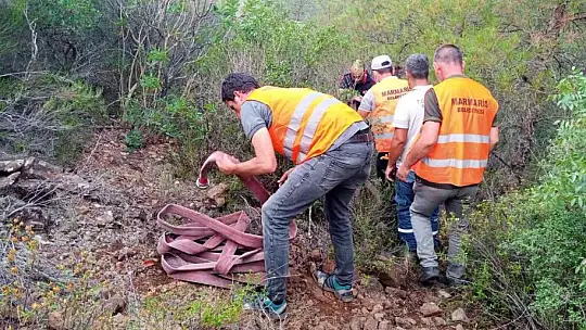 Marmaris Belediyesi yangında var gücü ile sahada