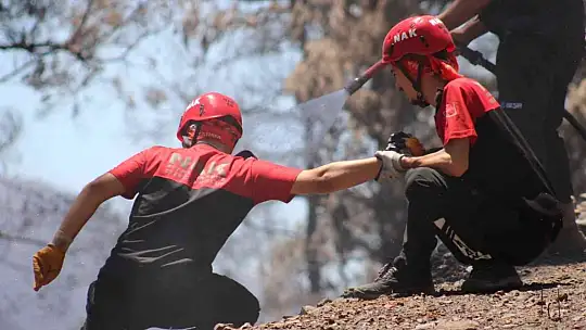 Marmaris Bördübet yangınında soğutma çalışmaları tüm hızı ile devam ediyor