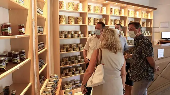 Marmaris'e gelen Alman heyet yer fıstığı topladı