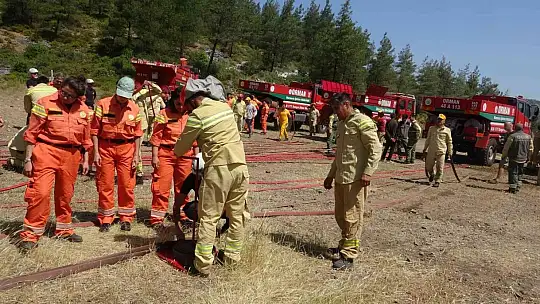 Marmaris'te gerçeği aratmayan yangın tatbikatı yapıldı