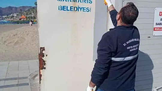 Marmaris'te halk plajları yaza hazırlanıyor