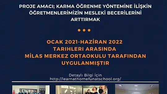 Milas'ta 'Evde Öğren Okulda Eğlen' projesi 15 bin euro fon aldı
