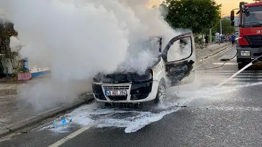 Milas'ta araç yangını