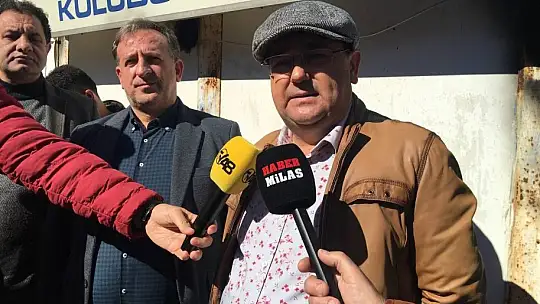 Milas'ta kundaklanan kulüp binası önünde açıklama yapıldı