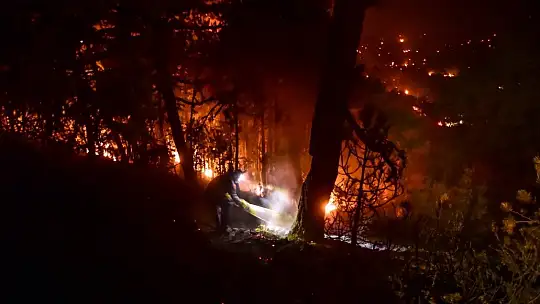 Muğla'da alevlerle mücadele gece boyu sürdü