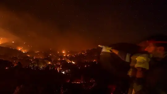 Muğla'da alevlerle mücadele gece boyu sürdü