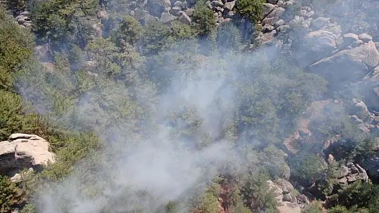 Muğla'da ekipler karadan su taşıdı, helikopter havadan müdahale etti