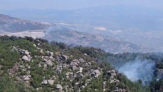 Muğla'da ekipler karadan su taşıdı, helikopter havadan müdahale etti
