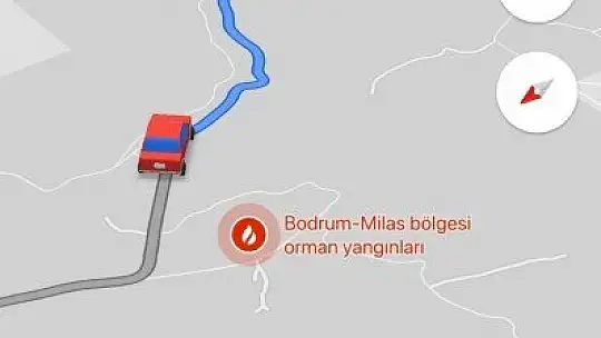 Muğla'daki yangınlar navigasyon uygulamalarına da yansıdı