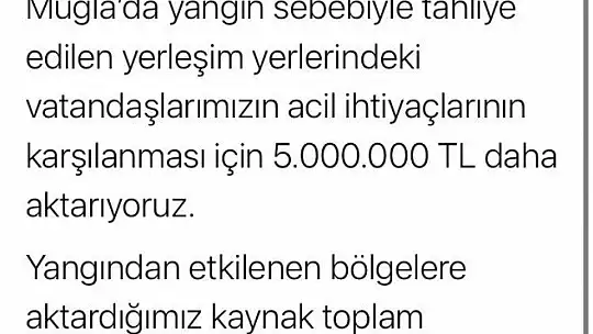 Muğla'ya 5 milyon ek ödenek