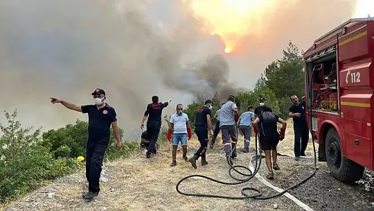 Ören'i aşan alevler Yeniköy Termik Santrali'ne doğru ilerliyor