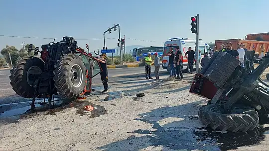 ORTALIĞIN SAVAŞ ALANINA DÖNDÜĞÜ KAZADA TRAKTÖR İKİYE BÖLÜNDÜ