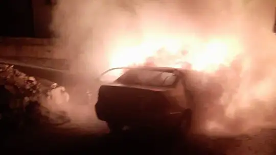 OTOMOBİL, ALEV ALEV YANDI