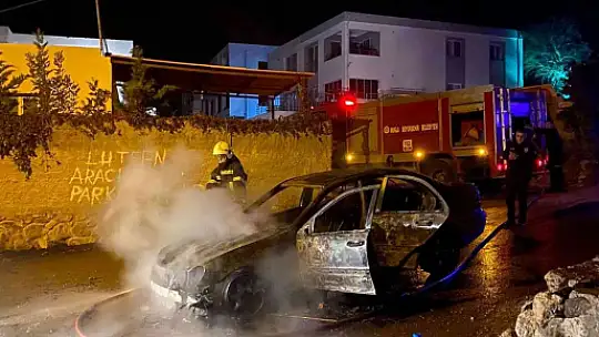 OTOMOBİL, ALEV ALEV YANDI