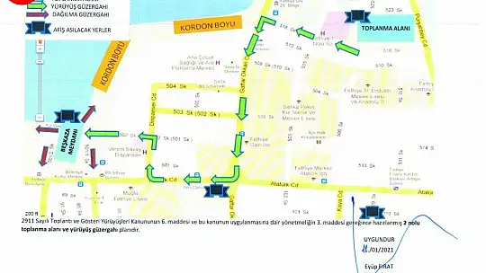 Toplantı Ve Gösteri Yürüyüşleri Güzergahları Belirlendi