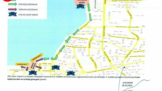 Toplantı Ve Gösteri Yürüyüşleri Güzergahları Belirlendi