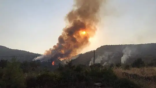 Seydikemer'de çıkan orman yangını devam ediyor