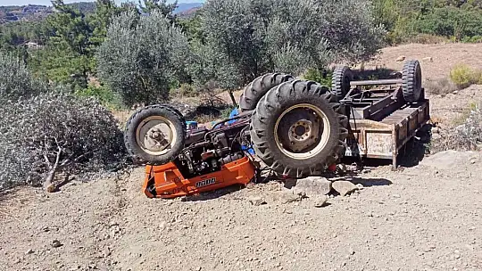 Seydikemer'de traktör devrildi: 1 yaralı