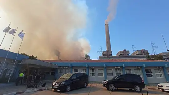Termik santralde başlayan yangını mutfak personeli söndürdü