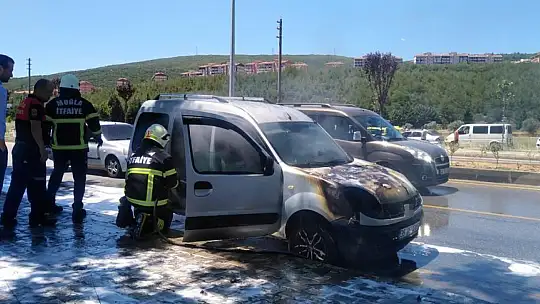 TOMA bu defa yanan araca müdahale etti