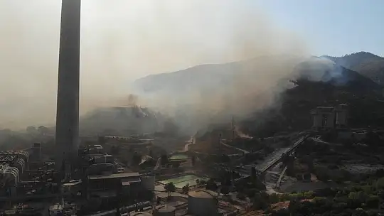 Türkiye'yi diken üstünde tutan yangında alevler termik santrali böyle sardı