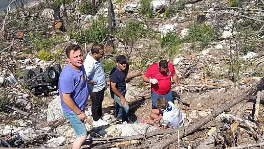 Uçuruma devrilen ATV sürücüsü yaralandı