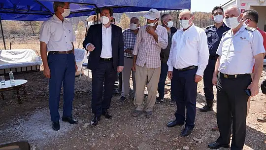 Vali Tavlı, yangından etkilenen bölgelerde incelemelerini sürdürüyor