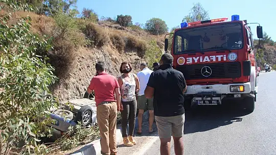 Virajı alamayıp şarampole devrildi