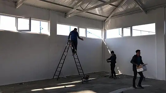 Güreş salonunda çalışmalar bitti