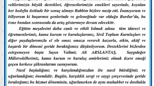 Burdur İl Müdürü Muğla'ya atandığını açıkladı