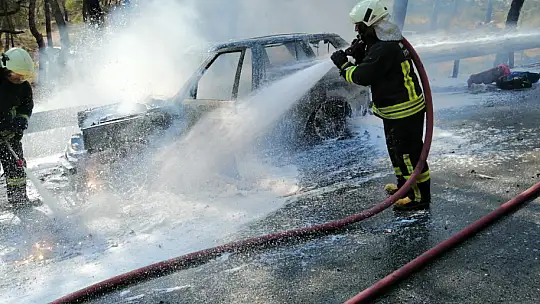 Fethiye'de araç yangını