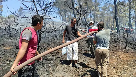 Seydikemer Karaköy yangını kontrol altına alındı
