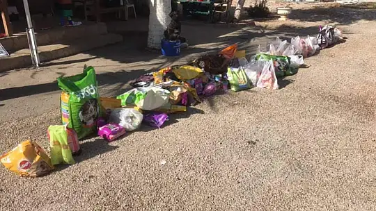 Hayvanları Koruma Gününde farkındalık için mama dağıttılar