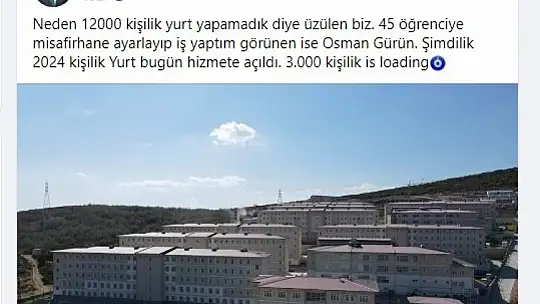 2 bin 24 kişilik öğrenci yurdu açıldı