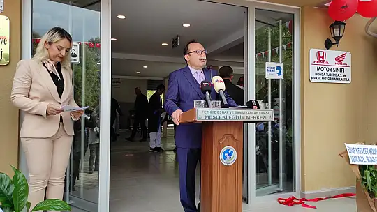 Motorlu araçlar atölyesi törenle açıldı
